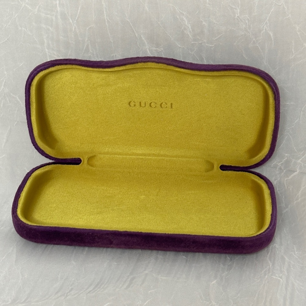 Gucci Velvet Purple and Yellow Eyewear Case